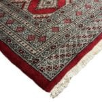 221 x 206cm Hand Knotted Karachi Jaldar Bokhara – Red Rug - Image 4