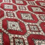 221 x 206cm Hand Knotted Karachi Jaldar Bokhara – Red Rug - Image 7