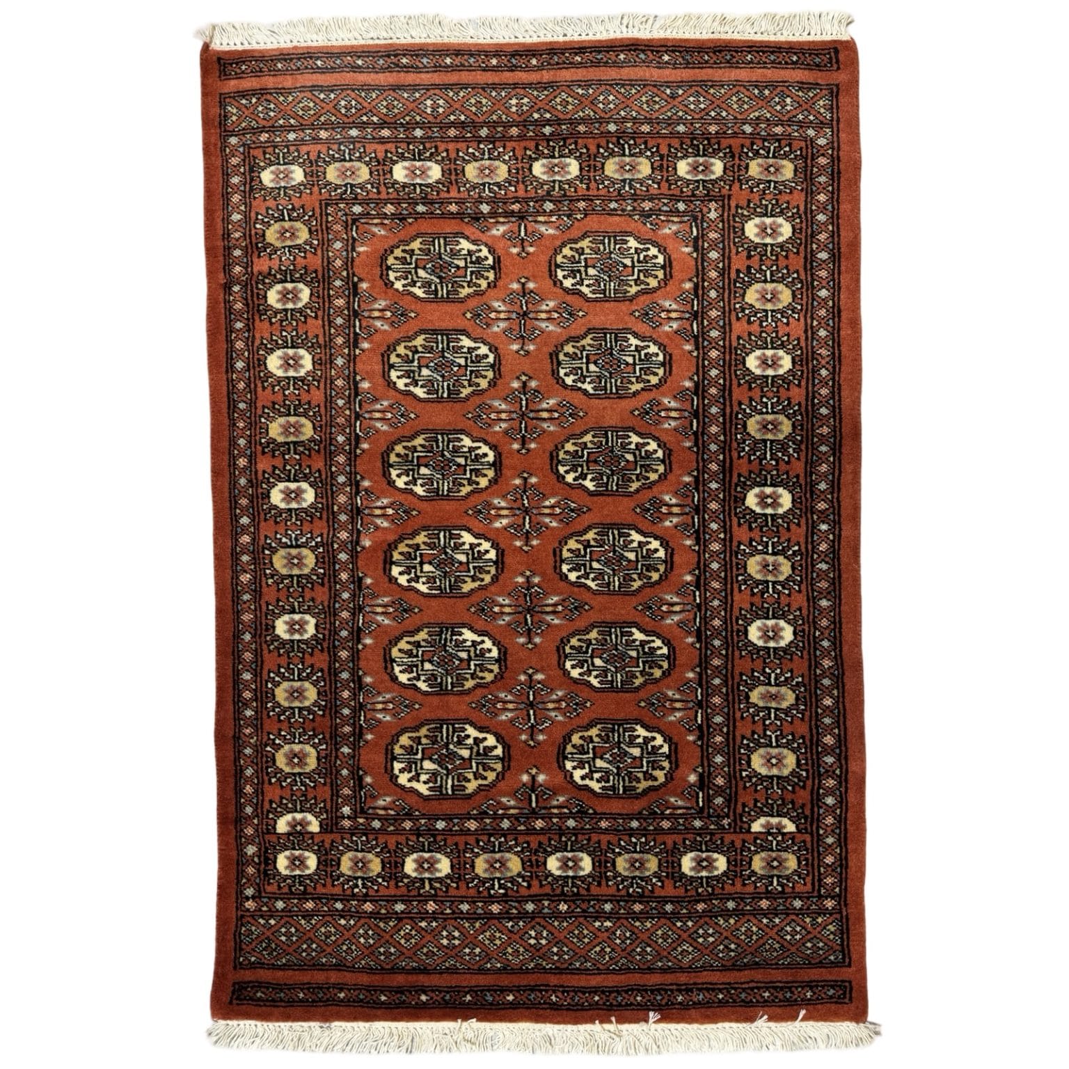 IMG_0634 120 x 80cm Hand Knotted Karachi Bokhara – Orange Rug - Image 1