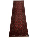 236 x 71cm Hand Knotted Red Afghan Akche Wool Runner Rug