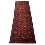 236 x 71cm Hand Knotted Green Afghan Akche Wool Runner Rug