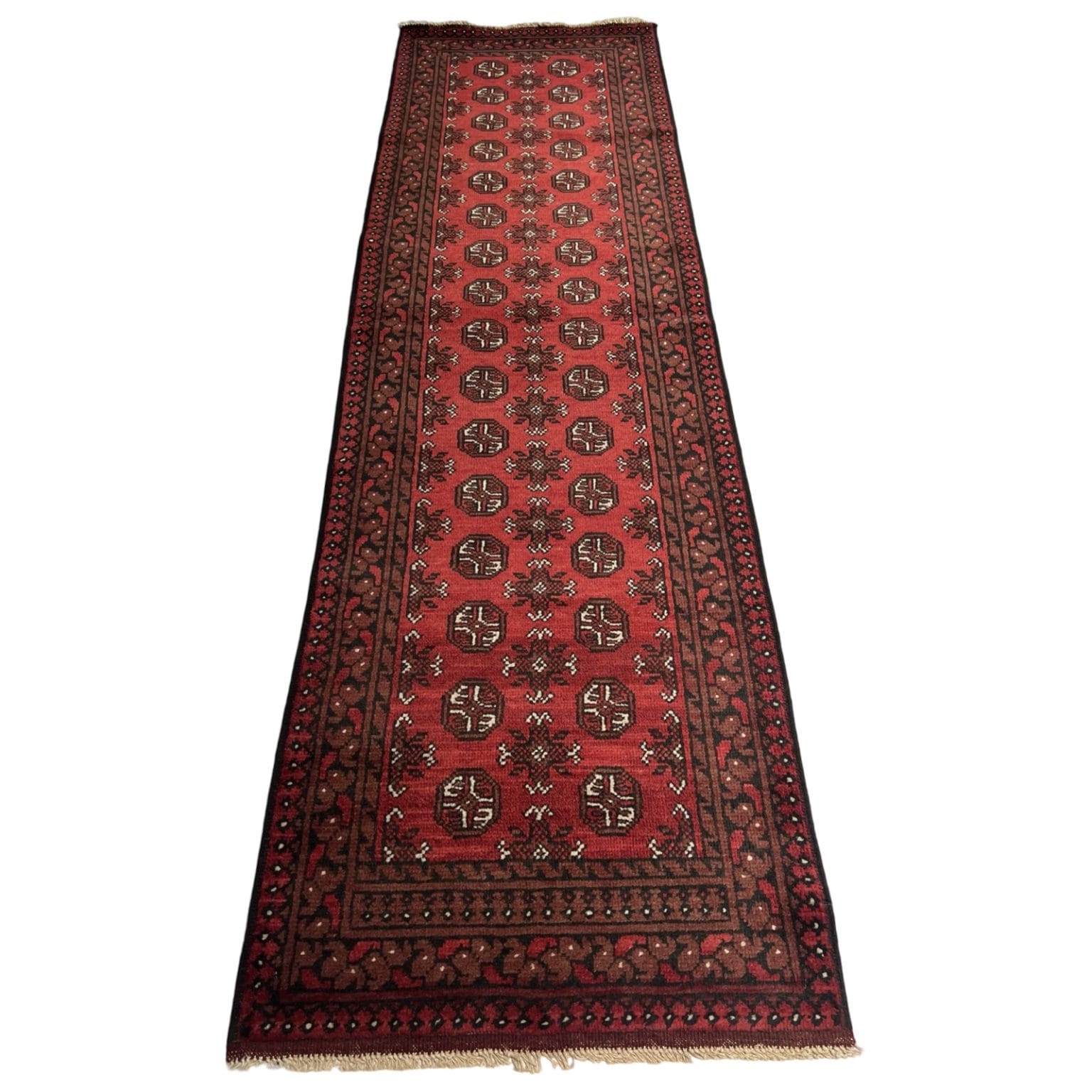 IMG_7362 290 x 80cm Hand Knotted Afghan Akhche Wool Runner Rug - Image 1