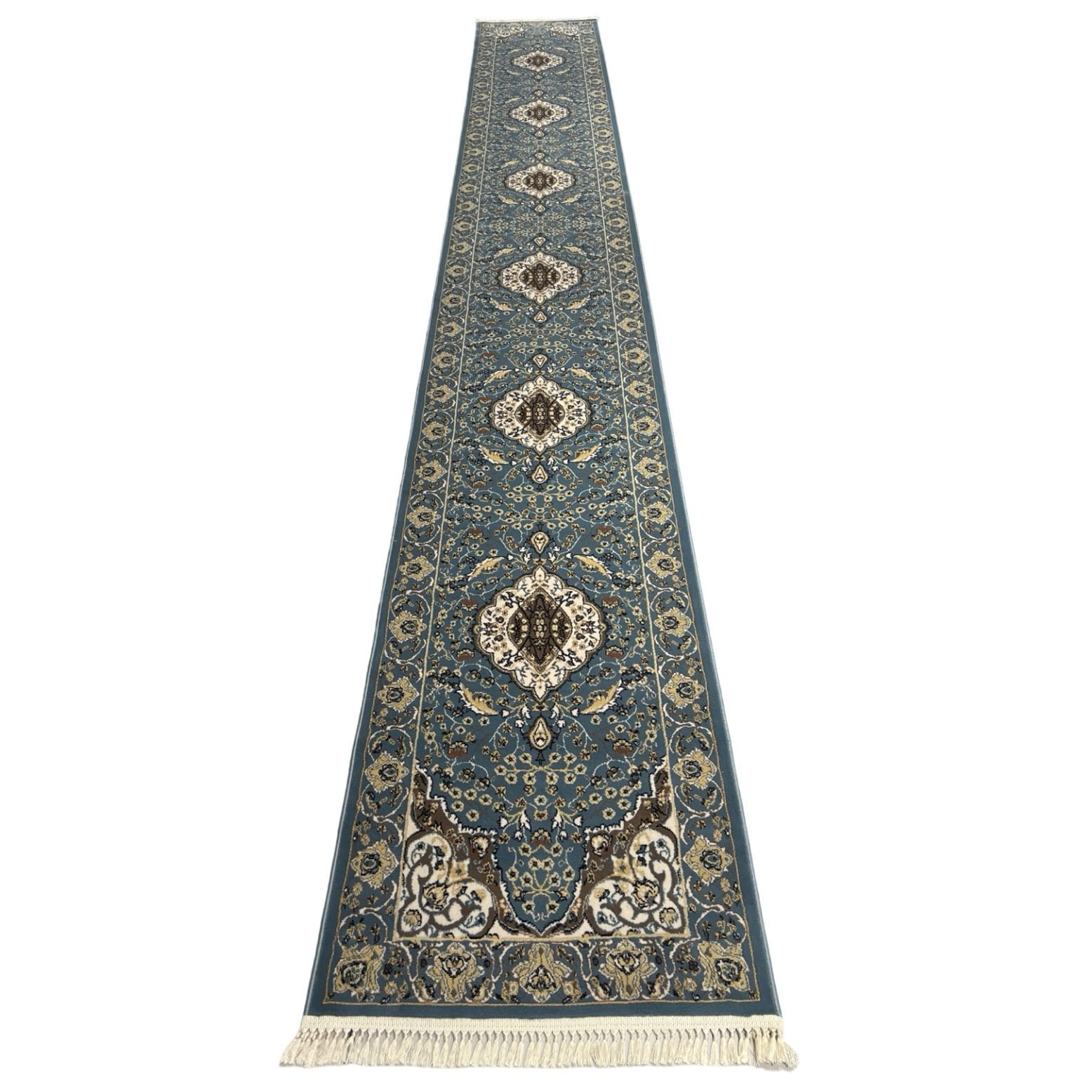 IMG_7579 600 x 80cm Persian Design Machine Made – Blue Runner Rug - Image 1