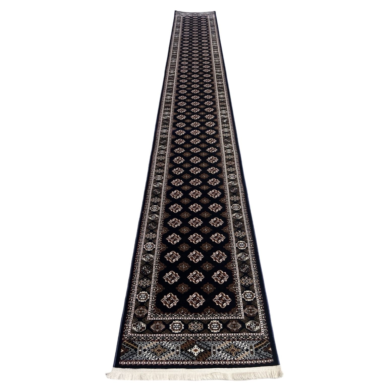 IMG_7650 600 x 80cm New Bokhara Design Machine Made – Navy Rug - Image 1