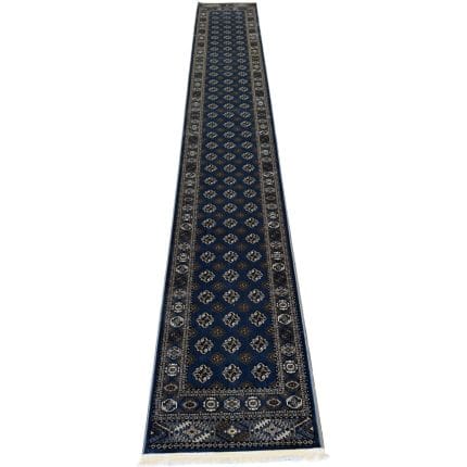 500 x 80cm Turkish Machine Made Bokhara Design – Dark Blue Runner Rug