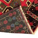 195 x 110cm Red Vintage Tribal Handmade Afghan Baluch Rug - Image 6