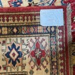 223 x 182cm Hand Knotted Afghan Kazak Wool Rug - Image 7