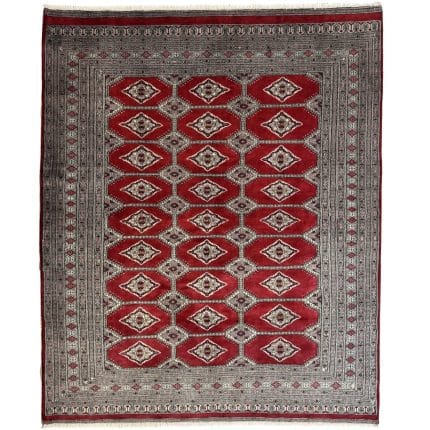 239 x 195cm Hand Knotted Karachi Bokhara Jaldar – Wool Rug