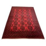 278 x 199cm Hand Knotted Afghan Akche – Wool Rug - Image 3
