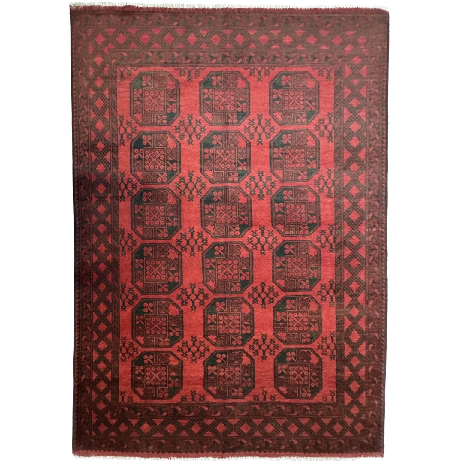 IMG_1262 280 x 190cm Hand Knotted Afghan Akche – Wool Rug - Image 1