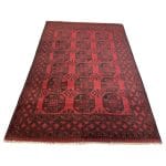 280 x 190cm Hand Knotted Afghan Akche – Wool Rug - Image 3