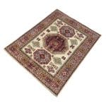 181 x 146cm Hand Knotted Afghan Kazak Wool Rug - Image 4