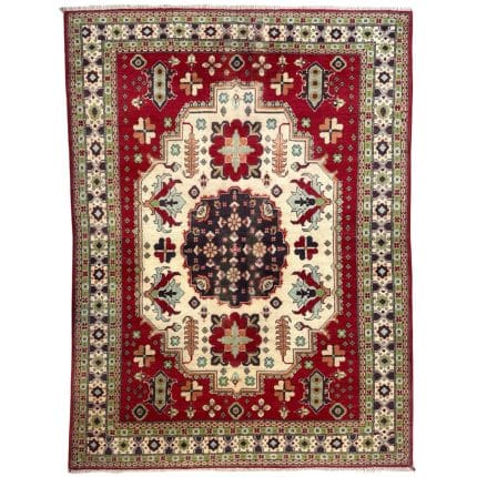 197 x 145cm Hand Knotted Afghan Kazak Wool Rug