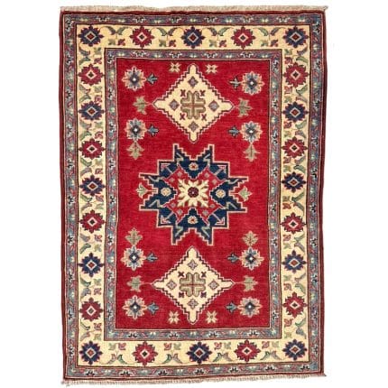 147 x 106cm Hand Knotted Afghan Kazak Wool Rug