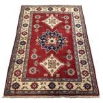 147 x 106cm Hand Knotted Afghan Kazak Wool Rug - Image 3