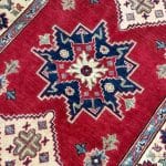 147 x 106cm Hand Knotted Afghan Kazak Wool Rug - Image 4