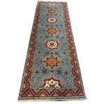 288 x 99cm Hand Knotted Afghan Kazak Wool Runner Rug - Image 3