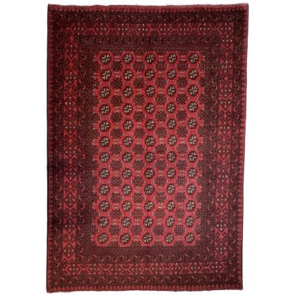 288 x 191cm Hand Knotted Afghan Akche Bokhara – Wool Rug