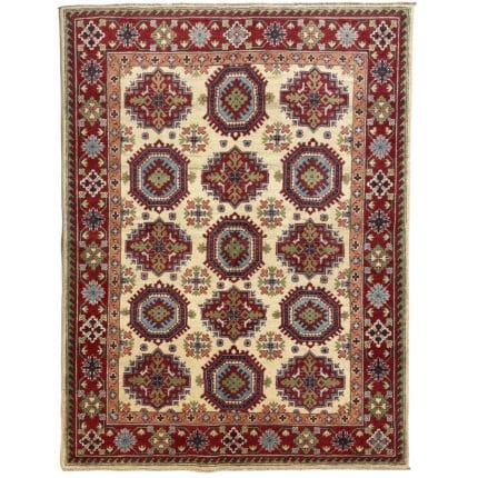 197 x 146cm Hand Knotted Afghan Kazak – Wool Rug