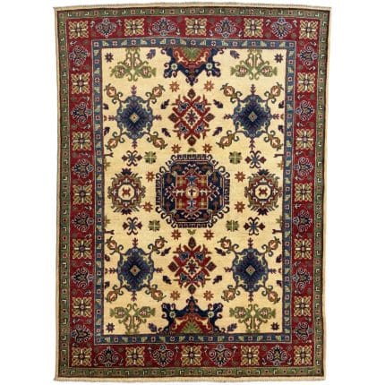 212 x 152cm Hand Knotted Afghan Kazak – Wool Rug