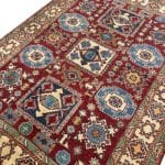 205 x 146cm Hand Knotted Afghan Kazak – Wool Rug - Image 2