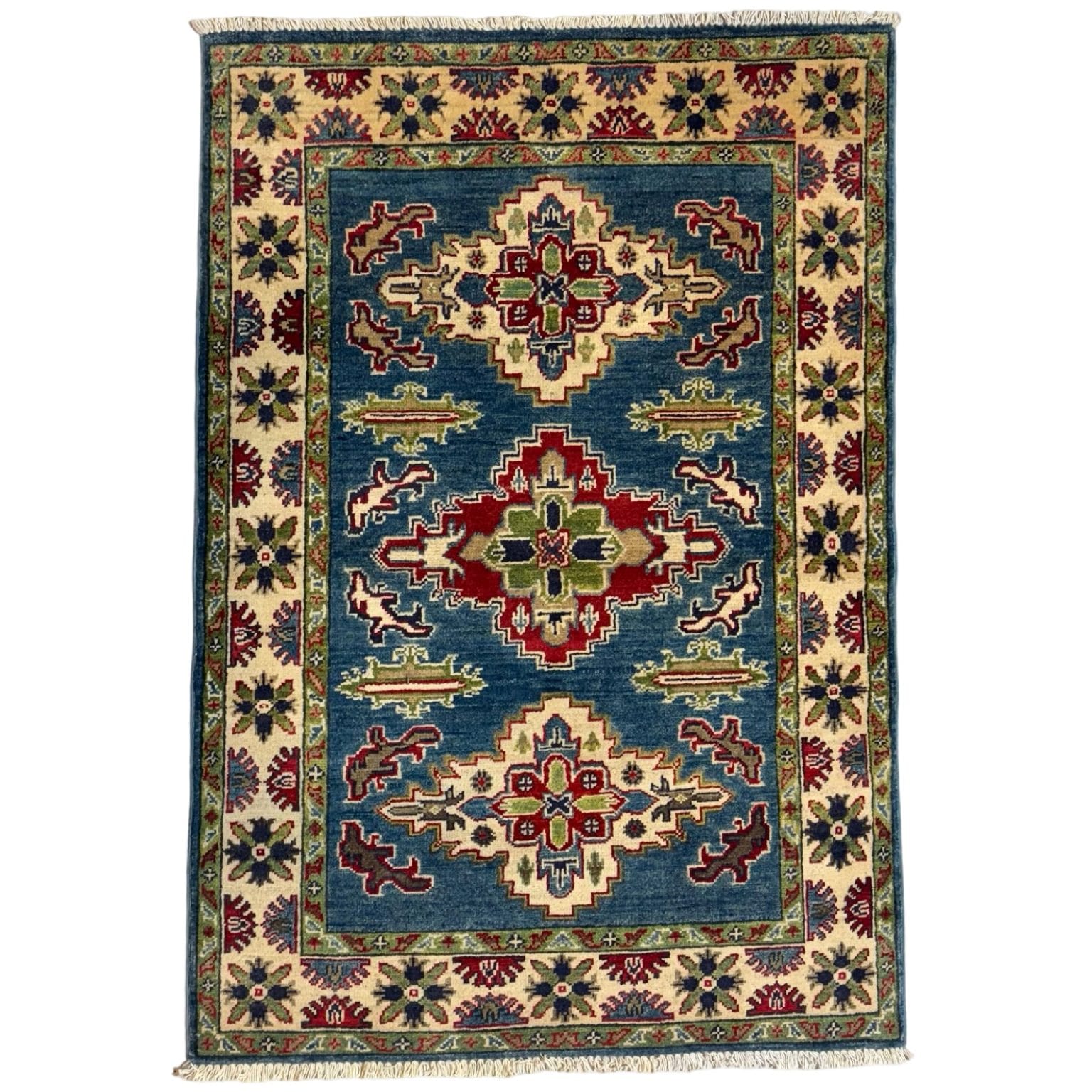 IMG_2035 148 x 95cm Hand Knotted Afghan Kazak – Wool Rug - Image 1