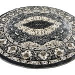 200 x 200cm Grey Persian Design Round Rug - Image 4