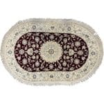 160 x 103cm Hand Knotted Oval Persian Nain Nohla – Wool And Silk Rug