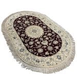 160 x 103cm Hand Knotted Oval Persian Nain Nohla – Wool And Silk Rug - Image 2