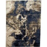 340 x 240cm Modern Blue Wave Machine Made Rug