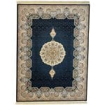 350 x 250cm Persian Navy Kirman Floral Rug