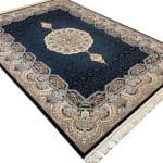 350 x 250cm Persian Navy Kirman Floral Rug - Image 2
