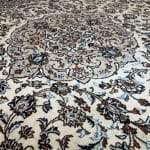 341 x 252cm Hand Knotted Persian Kashan Cream Wool Rug - Image 4