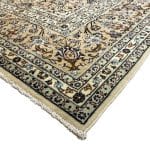 341 x 252cm Hand Knotted Persian Kashan Cream Wool Rug - Image 9
