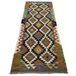 210 x 77cm Hand Woven Afghan Kilim Chobi Runner Rug