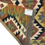 210 x 77cm Hand Woven Afghan Kilim Chobi Runner Rug - Image 5