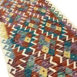 392 x 83cm Hand Woven Afghan Kilim Chobi Runner Rug - Image 2