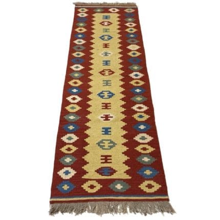 202 x 62cm Hand Woven Persian Kilim Shiraz Runner Rug