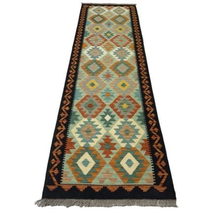 300 x 82cm Hand Woven Afghan Kilim Chobi Runner Rug