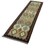 300 x 82cm Hand Woven Afghan Kilim Chobi Runner Rug - Image 3