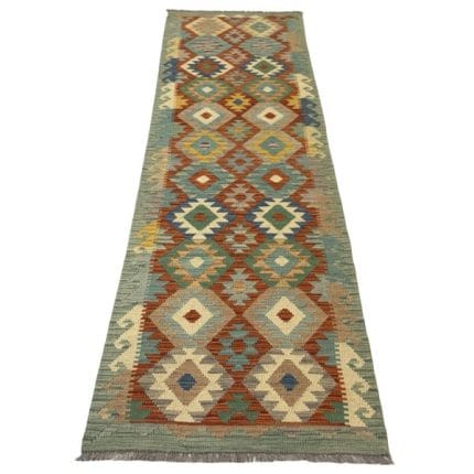 296 x 81cm Hand Woven Afghan Kilim Chobi Runner Rug