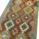 296 x 81cm Hand Woven Afghan Kilim Chobi Runner Rug - Image 2