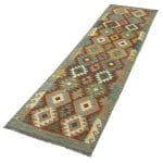 296 x 81cm Hand Woven Afghan Kilim Chobi Runner Rug - Image 3
