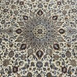 392 x 295cm Hand Knotted Persian Kashan Cream Wool Rug - Image 5