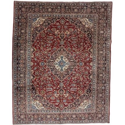 390 x 298cm Hand Knotted Persian Kashan Wool Rug