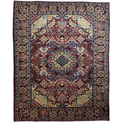 400 x 298cm Floral Hand Knotted Persian Yazd Wool Rug