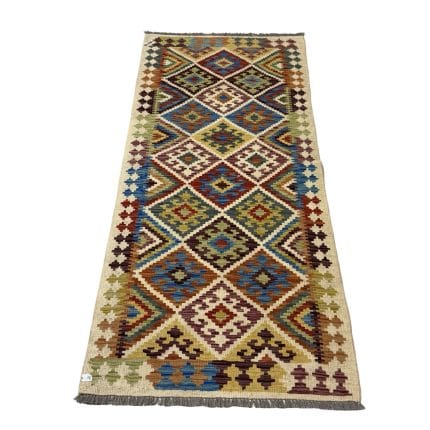 187 x 82cm Hand Woven Afghan Kilim Chobi Runner Rug