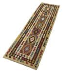 292 x 93cm Hand Woven Vintage Afghan Kilim Chobi Runner Rug - Image 4