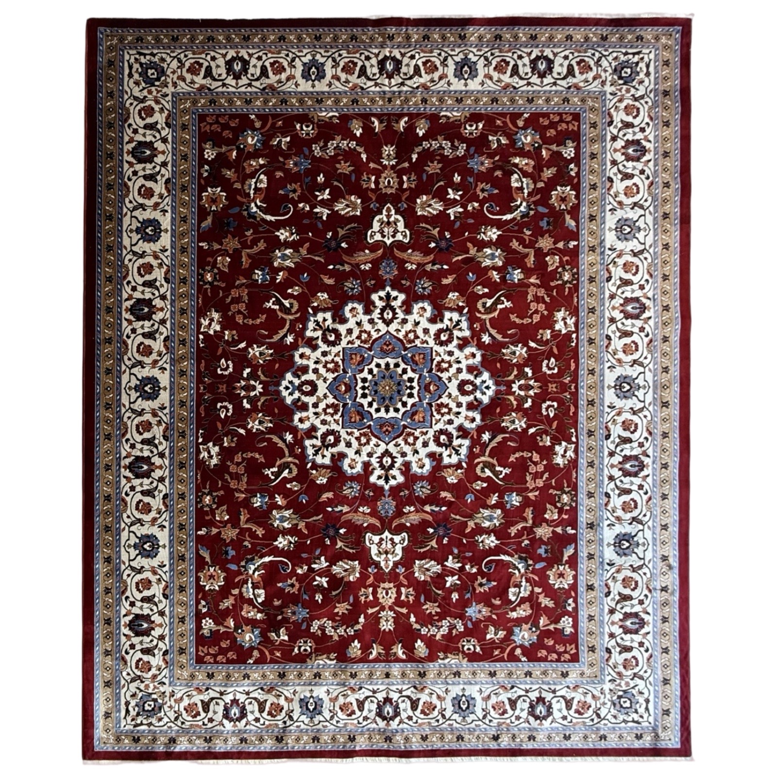 IMG_4057 400 x 300cm Persian Mashad Kashan Design Machine Made Red Rug - Image 1