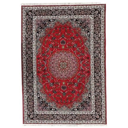 225 x 150cm Persian Machine Made Red Kashan Rug
